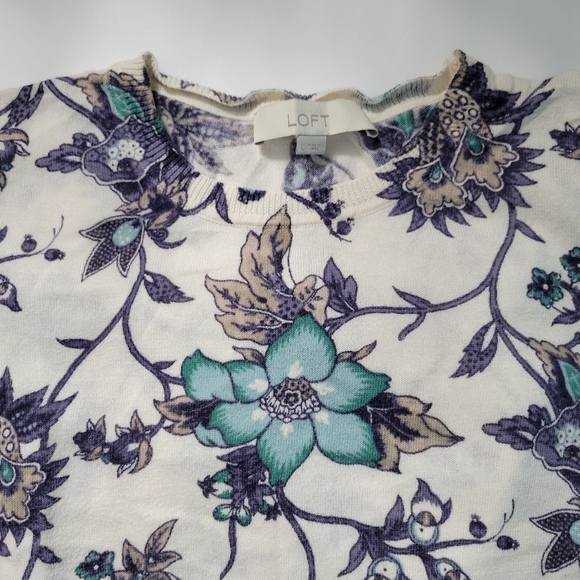 Loft Floral Print Cotton Ladies Top - Picture 5 of 6